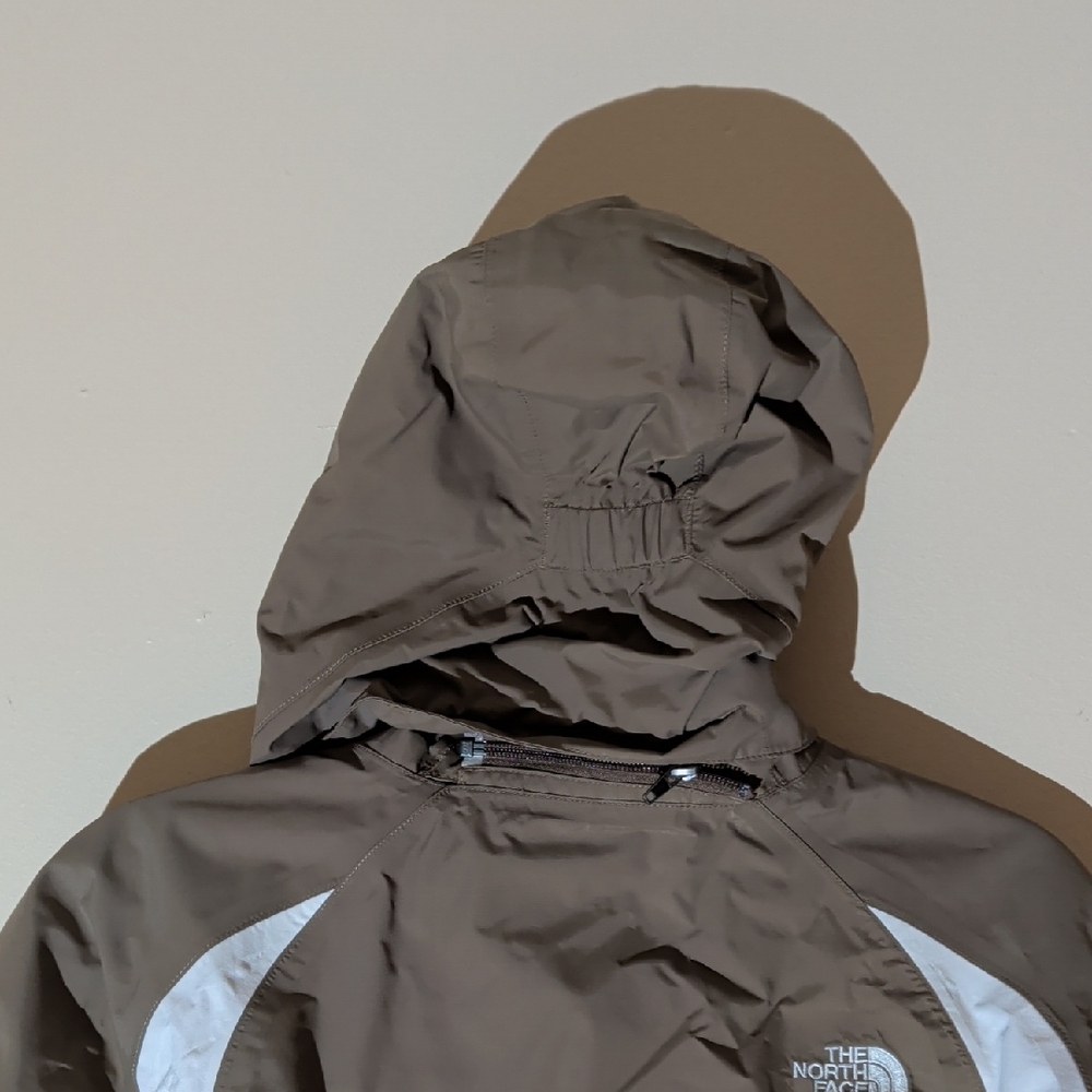 The North Face Taupe Jacket with White Side Panels - Picture 8 of 14